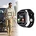 Bluetooth Smart Watch - Qidoou Upgraded Newest Touch Screen Smart Wrist Watch Phone Support SIM TF Card With Camera Pedometer Activity Tracker for iPhone IOS Samsung LG Android Phones (Black)