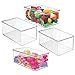 mDesign Plastic Stackable Toy Storage Bin Container Box with Hinge Lid for Organizing Living Room, Play Room, Bedroom, Nursery, Hold Blocks, Puzzles, Books, Lumiere Collection, 4 Pack - Clear