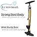 Lumintrail 160 PSI High Pressure Dual Valve Bike Floor Pump with Gauge Presta Schrader Dunlop Plus Bonus Glueless Puncture Patch Kit (Gold)
