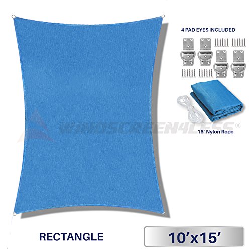 Windscreen4less Sun Shade Sail for Outdoor Patio Backyard UV Block Awning with Steel D-rings 10f ...