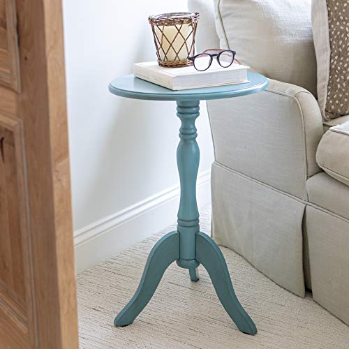 Decor Therapy Simplify Pedestal Accent Table, Turquoise blue