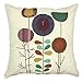 NYKKOLA Soild Linen Abstract Sunflower Throw Pillow Covers Set of 4, Decorative Pillowcase Cushion Cover for Sofa Bedroom Car 18 x 18 Inch 45 x 45 cm (Style 01)