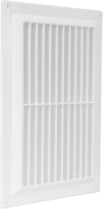 Repa Market 10x7 Inch White Plastic Vent Cover Rectangular Soffit Louver w/