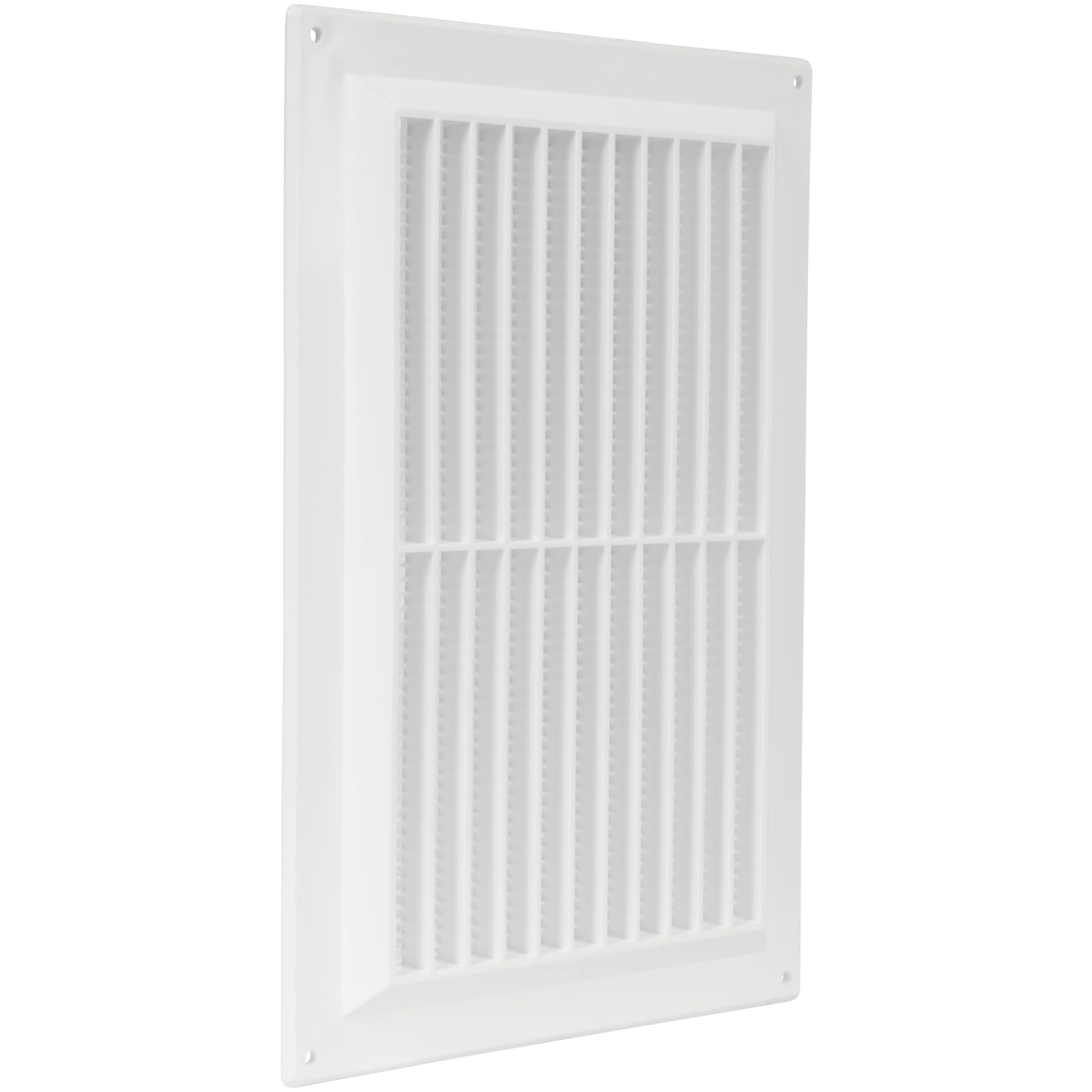 10'' x 7'' Inch / 250 x 170 mm Plastic Vent Cover - White - Rectangular Soffit Vent - Exhaust Ventilation Louver - Air Inlet Grille Cover - Built-in Screen Mesh - HVAC Vent Duct Cover