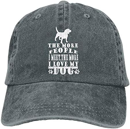 Fashion Baseball Caps Hats Sports Denim Cap The More People I Meet The More I Love My Dog-1 Men Women Golf Hats Polo Style Low Profile