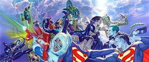 Justice League: "CLASH" by Alex Ross - Hand-Signed Artist Proof LE of 15 - Giclee on Canvas - NEW 19x45 with COA - Officially Licensed and Published by DC Comics and Alex Ross Art