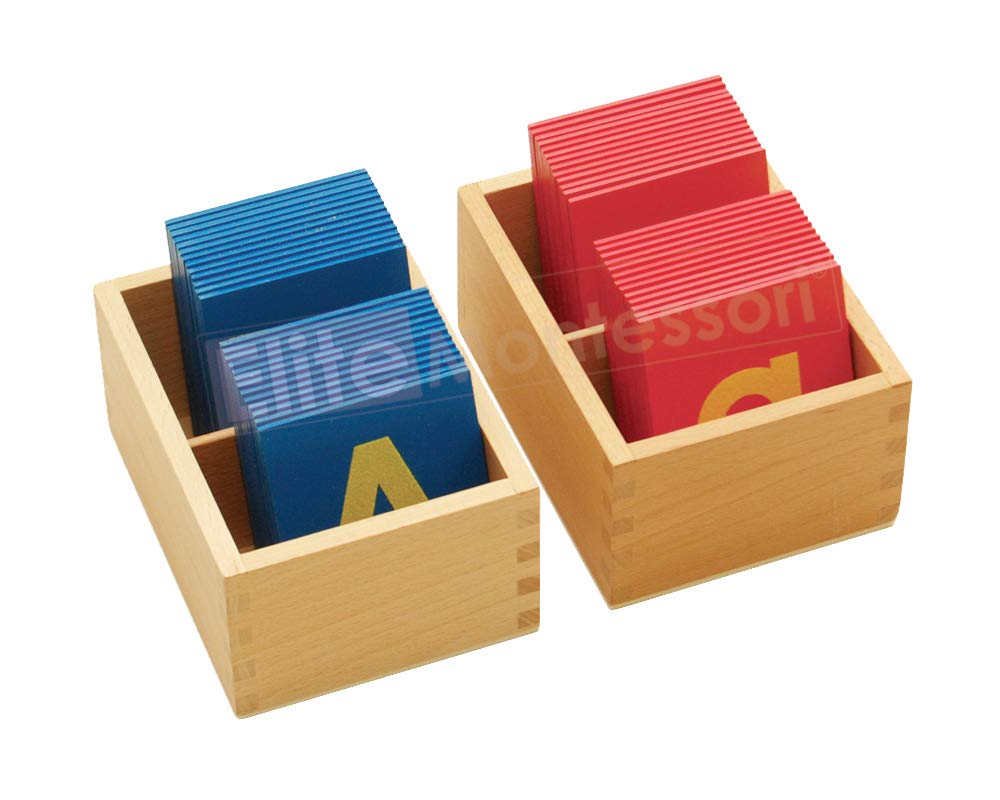 Elite Montessori Lower and Capital Case Sandpaper Letters with Boxes