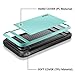 iPhone 7 Case, Vofolen Sliding Card Holder iPhone 7 Wallet Case Cover Secret ID Slot Rugged Protective Hard Shell Skin Flexible Soft TPU Rubber Hybrid tough Bumper Armor case for iPhone 7 8 -Sky Blue