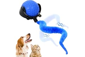 Hoehew Interactive Cat Ball Toy, 2025 New Cat Toys With Cord Imitation Mouse, Smart Self-Rolling for Bored Indoor Adult Cats, Automatic Moving Peppy Pet Ball (Blue)