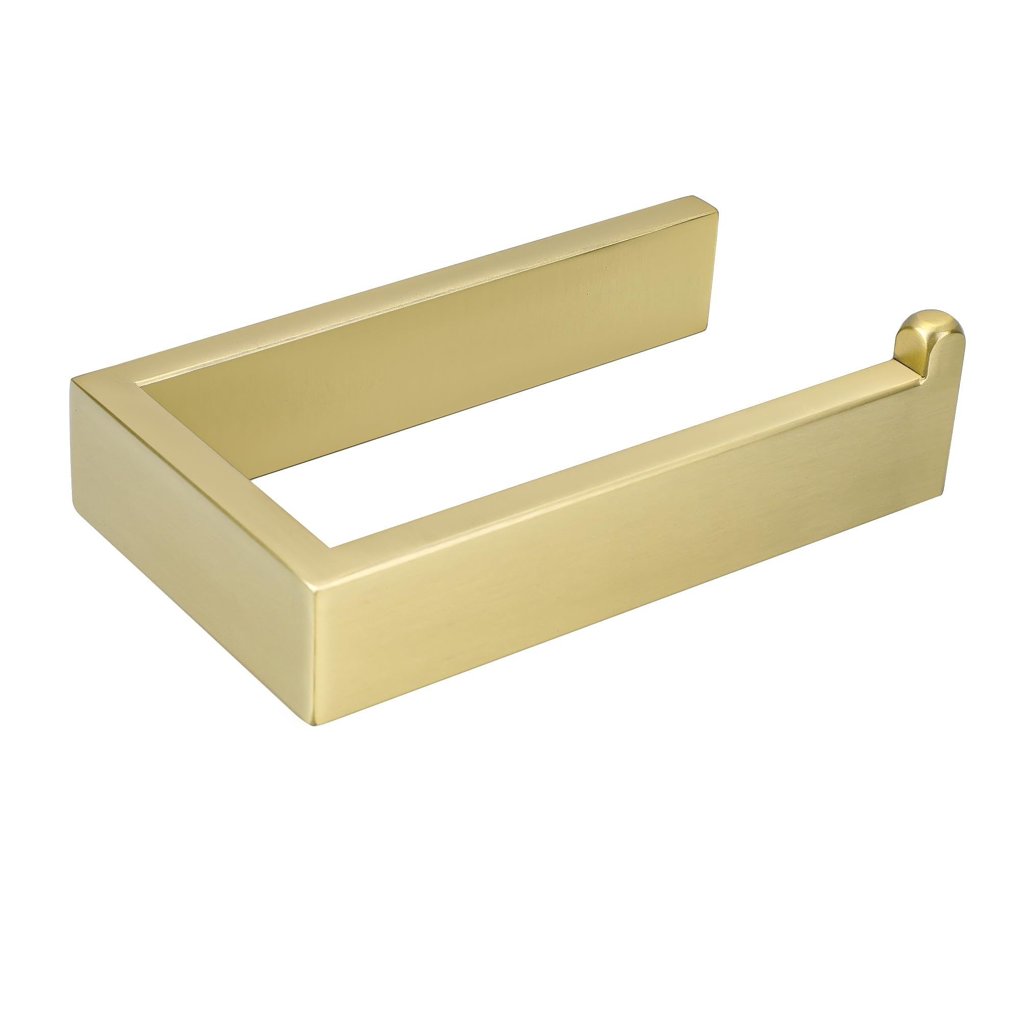 SAYAYO Toilet Roll Holder Wall Mounted Brushed Gold Toilet Paper Holder for Bathroom Kitchen, SUS304 Stainless Steel Square Design, EGKN2211-G