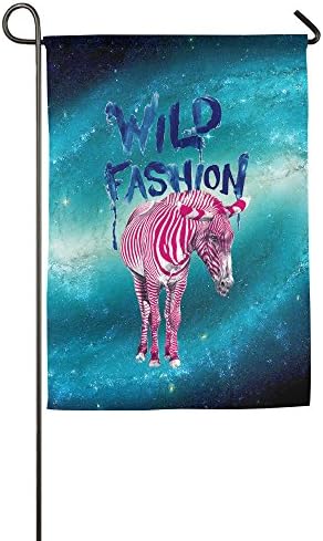 Printed Zebra Pink And Blue Zebra Garden Flag