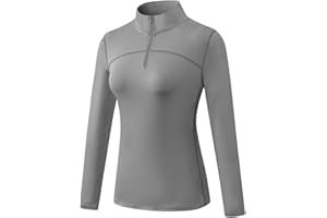 Blaward Women's Thermal Fleece Running Shirt Quarter Zip Pullover Jacket Long Sleeve Tops Equestrian Golf Shirt Winter Gear