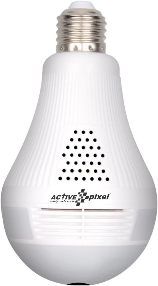 Active Pixel 960P HD 2MP Wireless WiFi Panoramic Fisheye Bulb Camera with Motion Detection