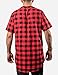 LILBETTER Mens Hip Hop Hiphop Streetwear Tops Side Zipper Plaid Swag Tshirt Style (Red,XL)