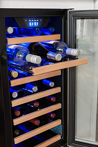EdgeStar-30-Bottle-Built-In-Wine-Cooler-Stainless-SteelBlack