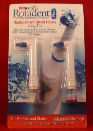 Pack of 2 Rotadent Plus Brush Heads - LONG TIP by Roomidea