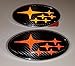 2008-2014 Hatchback Wagon Carbon Fiber Emblem Decals Compatible with Subaru WRX STI Hatchback Wagon (Reflective Red)