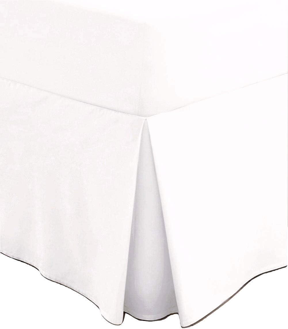 Factory2u Plain Extra Deep Box Pleated Fitted Valance Sheet 12" Box 16" Drop Superking White