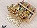 Alilang Golden Silvery Tone Metal Vintage Floral Rose Leaf Hair Pin Clip Comb, Gold