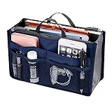 YaptheS Convenient Dual Zippers Handbag Multifunctional Sorting Makeup Bag Portable Luggage Organizer Insert with 13 Components