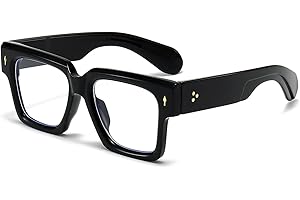 EYLRIM Square Frame Glasses for Women Men Fashion Thick Frame Blue Light Glasses Non Prescription Eyeglasses