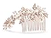 Mariell Handmade Brushed Rose Gold and Ivory Pearl Wedding Comb - Crystal Jeweled Bridal Hair Accessory