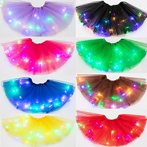 LED Tulle Skirt Girls Kids Light Tutu Princess Glowing Neon Party Carnival Wedding Costume Dance Tulle Skirt