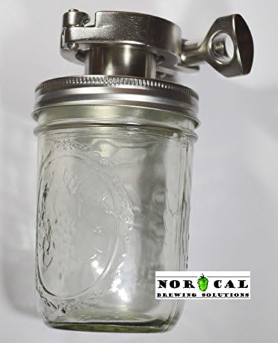 Jaybird ULTIMATE 2 Inch Tri Clover 16 Ounce CANNING JAR YEAST HARVESTER for Conical Fermenter