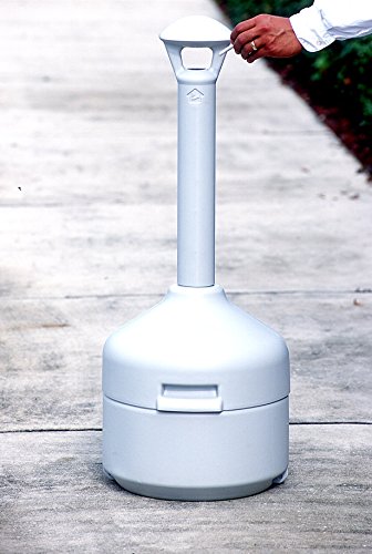 UltraTech 1533 Polyethylene Classic Cigarette Ultra-Smoke Stop Receptacle, 14" Diameter x 41" Height, Gray