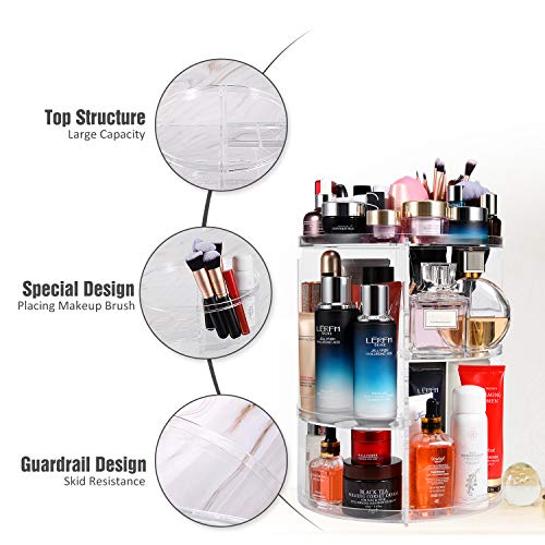Makeup Organizer 360 Degree Rotating Large Capacity Cosmetic Storage Box 7 Layers Adjustable Shelf Height, Fits Makeup… - Image 2