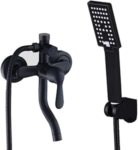 Negro Laton Grifo Bañera y Ducha Pared 3 Tipos De Rociadore Grifo Ducha