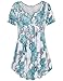 Bebonnie Plus Size Clothing for Women Summer Casual Prime Wardrobe Womens Clothing Flowy Shirts Blouses and Tops Dressy,Henley V Neck Short Sleeve Casual Print Comfy Tunic Shirt Top Green Grey XXL