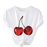 RoseSeek Women's Graphic Tees Crew Neck Short Sleeve T Shirts Summer Tops Cute Tops