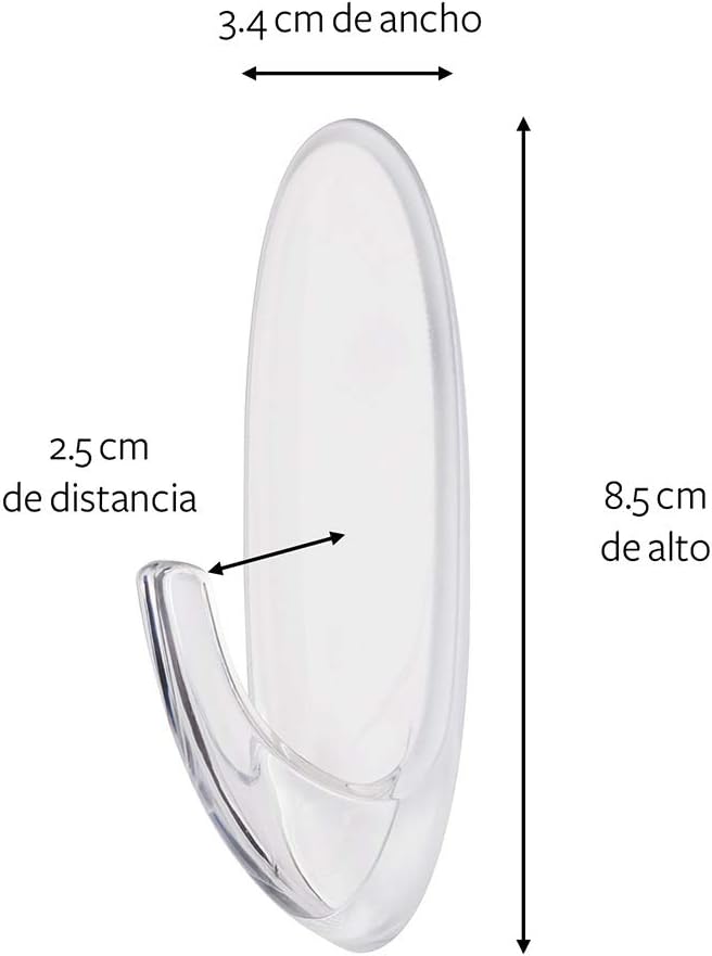 Command Large Hook, Pack 1 Hook and 2 Adhesive Strips, Transparent - Damage Free Hanging - Holds up to 1.8kg - Image 5