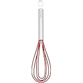Cuisipro 8-Inch Silicone Flat Whisk, Red