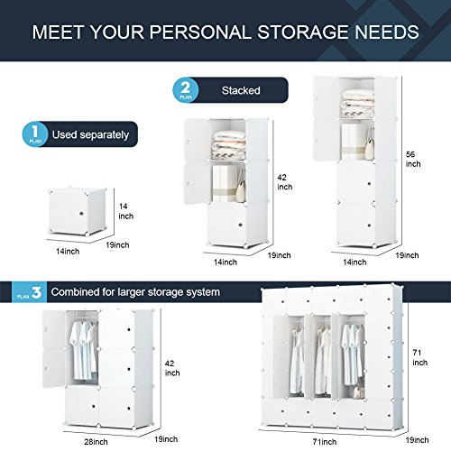 image for MAGINELS Wardrobe Armoire Closet Clothes Organizer Cube Storage Bedroo