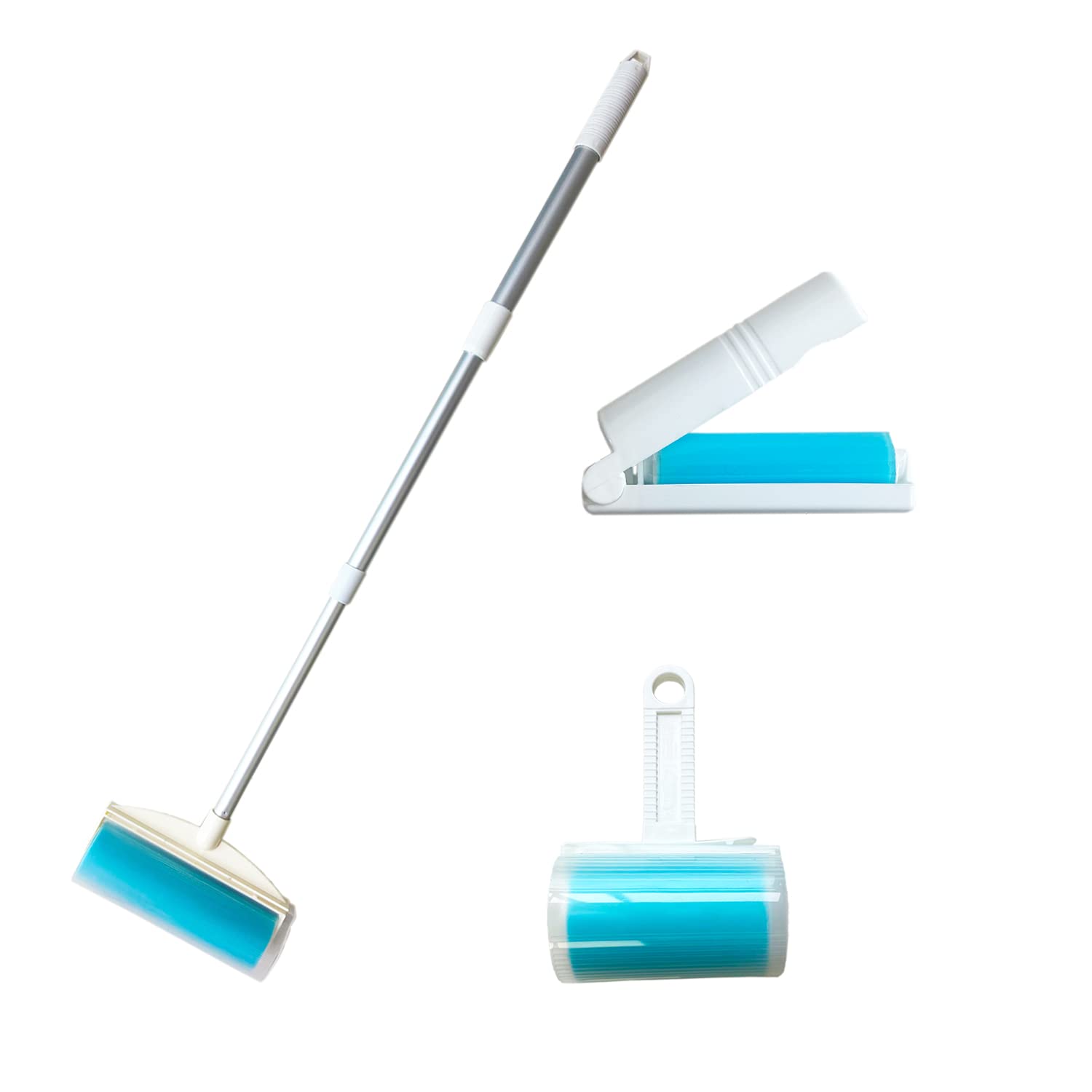 SUZZYVINE Pet Hair Remover with Long Handle, Resuable Lint Roller Cat Dog Hair Remover, Washasble Sticky, Reusable