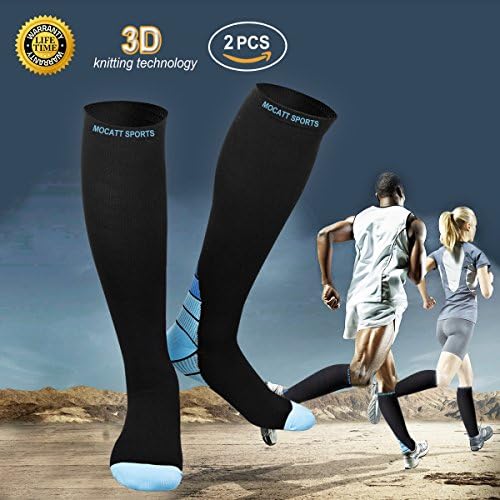 Compression Socks Mens &amp; Womens Travel Compression Socks Wide Calf for Running Socks for Varicose Veins ,Suits Nurses Edema Diabetic Maternity Pregnancy ,2 Pair (Blue(L/XL))