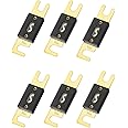 6PCS 60Amp/60A ANL Fuse, Blade Fuse for Marine Car Vehicle Audio and Video System, ANL Inline Fuse Gold Plated Fuse 32V for Inverters and Other Current Applications (60Amp)