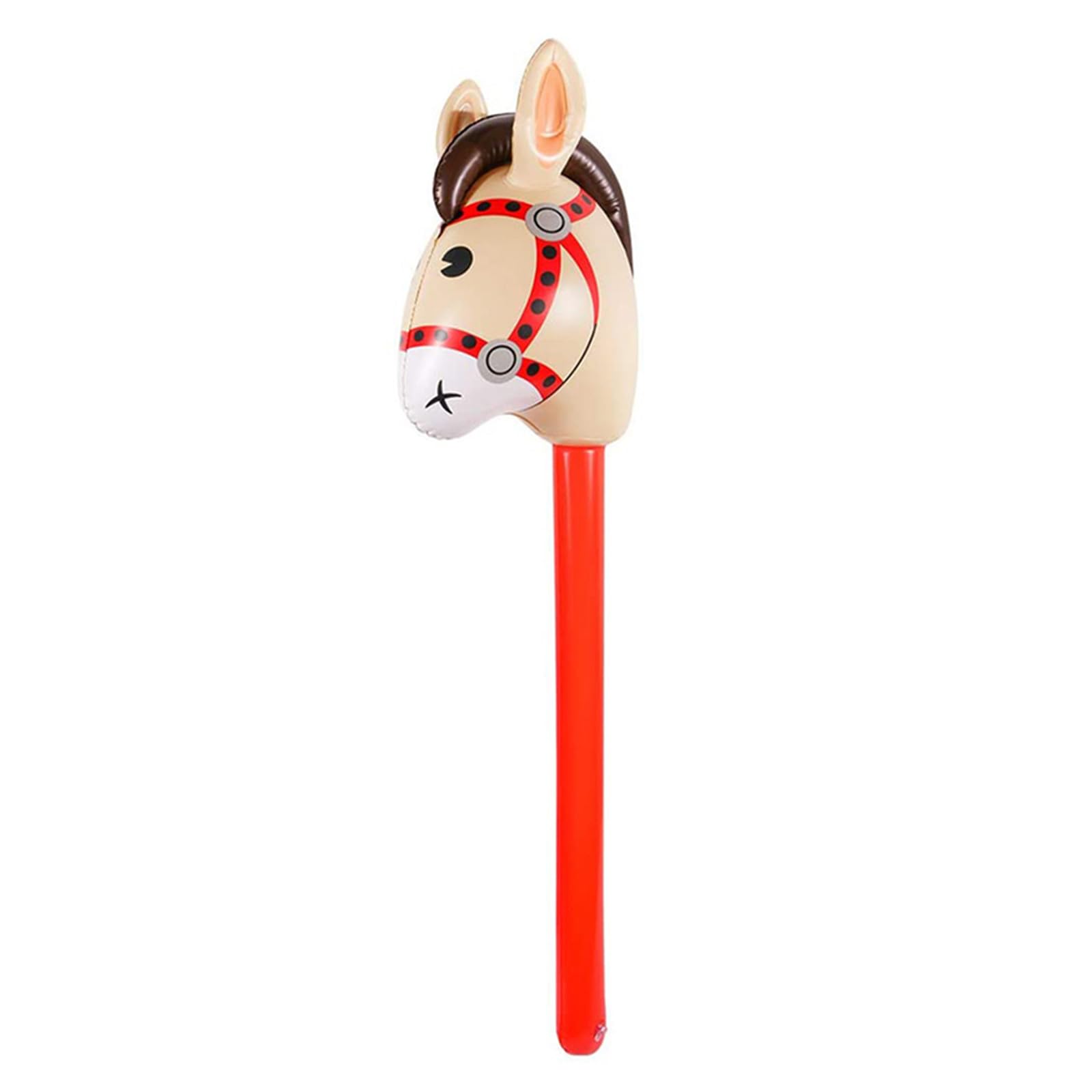 EVERMARKET 1Pcs 37 Inches Inflatable Horse Stick Balloons Pony Stick for Christmas Horse Themed Birthday Party Decoration Party Favour Props Inflatable Horse Costume Sticks (Red)