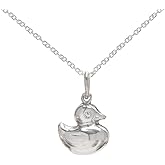 Sterling Silver Duck Pendant Necklace, 18"