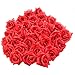 Topixdeals Silk Rose Heads Artificial Flowers,Silk Cream Rose Heads,for Anniversary,Wedding Flowers,Accessories Make Bridal Hair,Clips Headbands Dress(50 pcs,Passion Red)