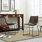 Roundhill Furniture Lotusville Vintage PU Leather Dining Chairs, Antique Brown, Set of 2