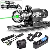 roadwi Tactical Green Laser Sight Dot 532nm Rifle Scope Adjustable with Mounts, Hunting Rifle Laser Sight- Include Barrel Mount Cable Switch&Battery Charger