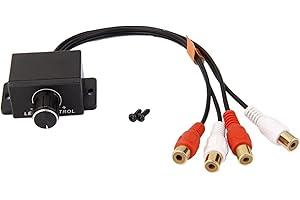 Car Amplifier Bass Remote Level Volume Control Knob Stereo RCA Input&OutputPractical Processed