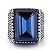 Boho Jewelry Mens Stainless Steel Cz Ring Vintage Large Charming Gemstone Band (10)