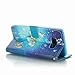 JanCalm for Galaxy S8 Plus Case, [Kickstand] [Card/Cash Slots] [Wrist Strap] Design Pattern Premium PU Leather Fold Flip Pouch Cover Blue Butterfly