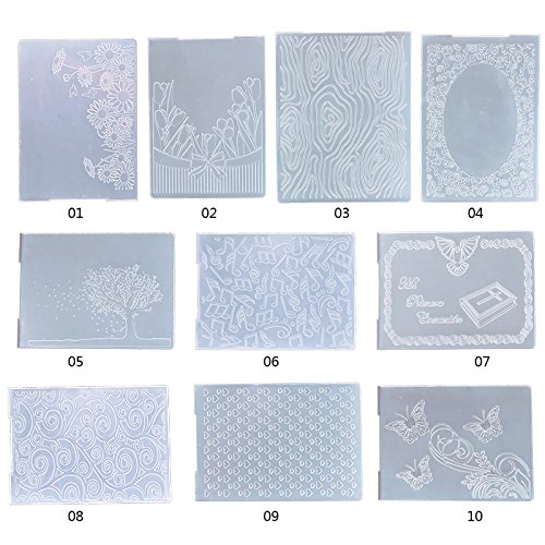 WXLAA Retro Pattern DIY Craft Plastic Embossing Folder for Scrapbook Paper Crafting Circle Pattern
