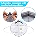 Dust Mask Disposable, WU-MINGLU N95 Particulate Respirator Face Safety Masks with Exhalation Valve 5 Layer Activated Carbon Air Filter Adjustable Earloop (20 Pack)