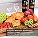 Organic Acacia Wood Cutting Board-Reversible Multipurpose Cutting Board For Kitchen-16x11 inch Juice Groove & 3 Cracker Holder